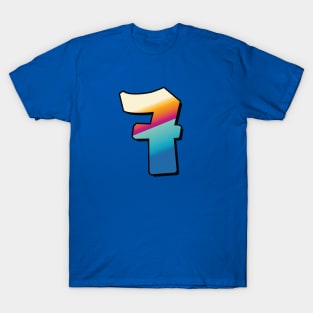 Number 7, Seven - beach colors T-Shirt